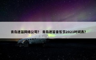 青岛迷笛网络公司？ 青岛迷笛音乐节2021时间表？