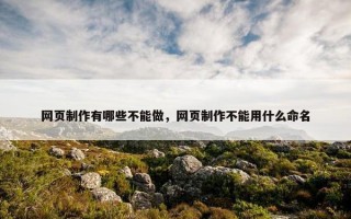 网页制作有哪些不能做，网页制作不能用什么命名