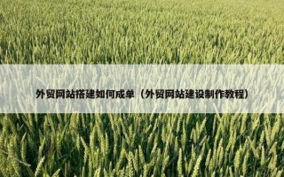 外贸网站搭建如何成单（外贸网站建设制作教程）