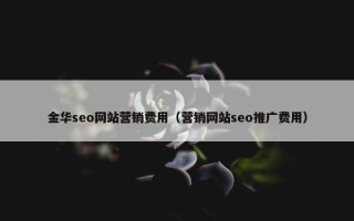 金华seo网站营销费用（营销网站seo推广费用）