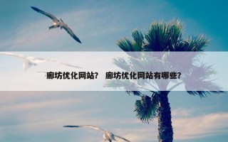 廊坊优化网站？ 廊坊优化网站有哪些？