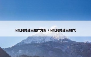 河北网站建设推广方案（河北网站建设制作）