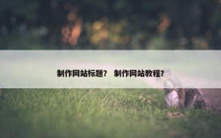 制作网站标题？ 制作网站教程？