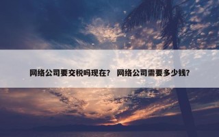 网络公司要交税吗现在？ 网络公司需要多少钱？