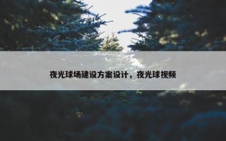 夜光球场建设方案设计，夜光球视频