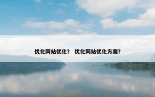 优化网站优化？ 优化网站优化方案？