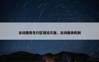 主动服务先行区建设方案，主动服务机制