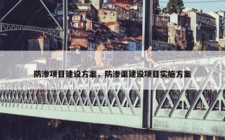 防渗项目建设方案，防渗渠建设项目实施方案