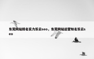 东莞网站排名实力乐云seo，东莞网站运营知名乐云seo