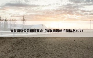 智联网络公司招聘要求（智联网最新招聘信息202）