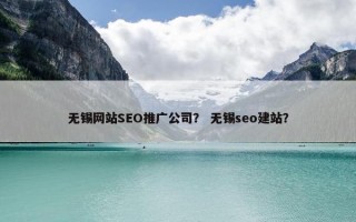 无锡网站SEO推广公司？ 无锡seo建站？