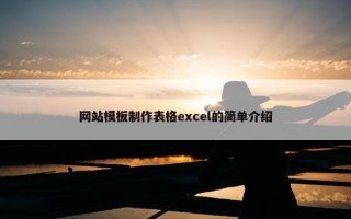 网站模板制作表格excel的简单介绍