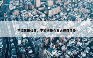 平凉优质优化，平凉市推介重大项目目录
