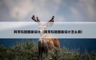 网页标题图案设计（网页标题图案设计怎么做）