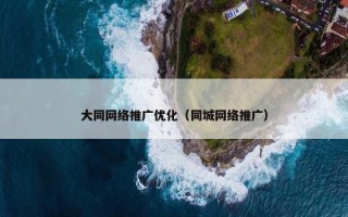 大同网络推广优化（同城网络推广）