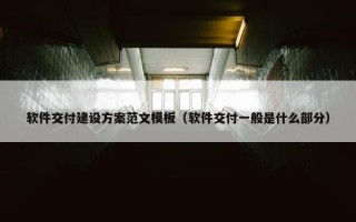 软件交付建设方案范文模板（软件交付一般是什么部分）