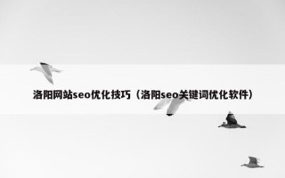 洛阳网站seo优化技巧（洛阳seo关键词优化软件）