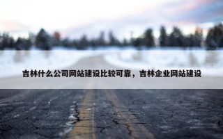 吉林什么公司网站建设比较可靠，吉林企业网站建设