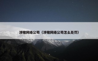 涉赌网络公司（涉赌网络公司怎么处罚）
