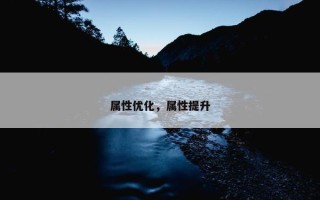 属性优化，属性提升