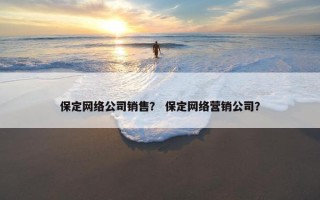 保定网络公司销售？ 保定网络营销公司？