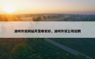 湖州外贸网站开发哪家好，湖州外贸公司招聘
