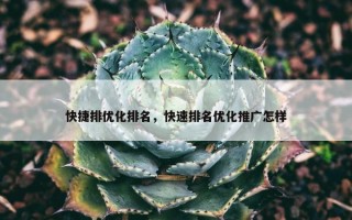 快捷排优化排名，快速排名优化推广怎样