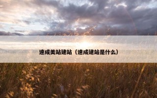 速成美站建站（速成建站是什么）