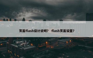 页面flash设计说明？ flash页面设置？
