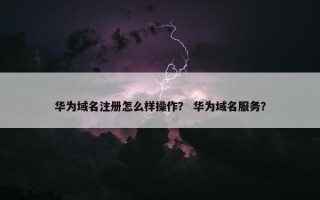 华为域名注册怎么样操作？ 华为域名服务？