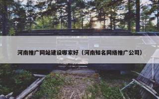 河南推广网站建设哪家好（河南知名网络推广公司）