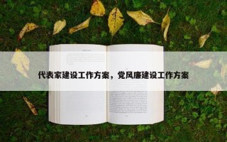 代表家建设工作方案，党风廉建设工作方案