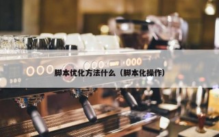 脚本优化方法什么（脚本化操作）