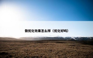 做优化效果怎么样（优化好吗）