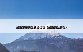 威海正规网站建设优势（威海网站开发）