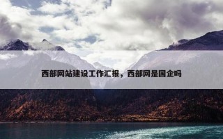 西部网站建设工作汇报，西部网是国企吗