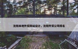 沈阳本地外贸网站设计，沈阳外贸公司排名