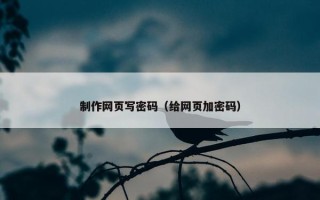 制作网页写密码（给网页加密码）