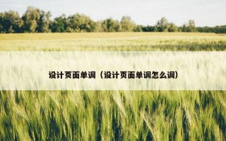 设计页面单调（设计页面单调怎么调）