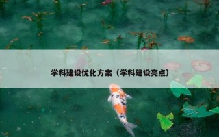 学科建设优化方案（学科建设亮点）