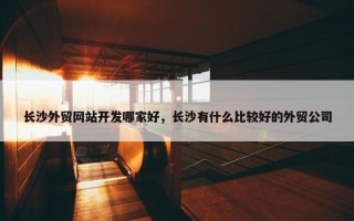 长沙外贸网站开发哪家好，长沙有什么比较好的外贸公司