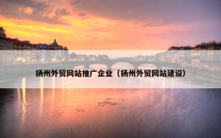 扬州外贸网站推广企业（扬州外贸网站建设）