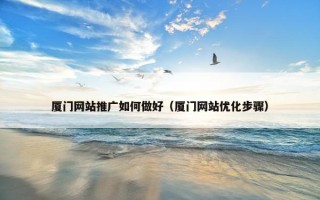 厦门网站推广如何做好（厦门网站优化步骤）