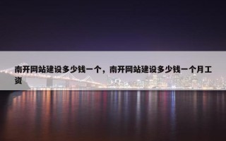 南开网站建设多少钱一个，南开网站建设多少钱一个月工资