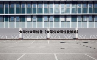 大学公众号优化（大学公众号优化策略）