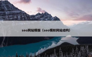 seo网站模版（seo模拟网站结构）