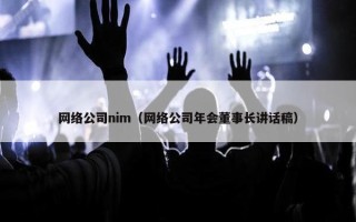 网络公司nim（网络公司年会董事长讲话稿）