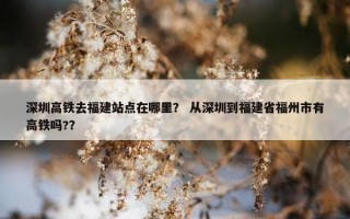 深圳高铁去福建站点在哪里？ 从深圳到福建省福州市有高铁吗?？