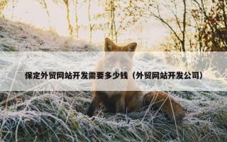 保定外贸网站开发需要多少钱（外贸网站开发公司）
