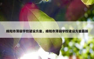 绵阳市薄弱学校建设方案，绵阳市薄弱学校建设方案最新